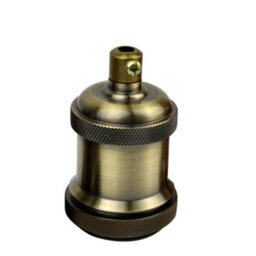 E27 Brass Batten Bulb Holder Antique Edison Screw Lamp Socket For Vintage Filament Bulbs, Easy Ceiling Wall Pendant Installation - thumbnail 1