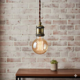 E27 Brass Batten Bulb Holder Antique Edison Screw Lamp Socket For Vintage Filament Bulbs, Easy Ceiling Wall Pendant Installation - thumbnail 3