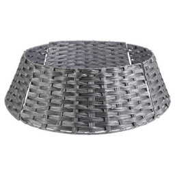 Urbn-Living Urbnliving Christmas Xmas Tree Skirt Round Decorative Festive Base Stand Cover 4 Pcs - Silver 76Cm - thumbnail 5