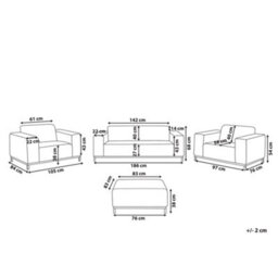 Beliani Garden Lounge Set With Table 5 Seater Rovigo Beige - thumbnail 3