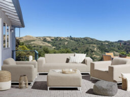 Beliani Garden Lounge Set With Table 5 Seater Rovigo Beige - thumbnail 2