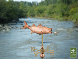 Good Directions Cottage Bass With Lure Copper Weathervane - H48 X W45 X L28 Cm - thumbnail 1