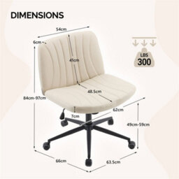 Khaki Pu Leather Mid Back Office Chair,swivel Lift Desk Chair With Wheels Modern - thumbnail 2