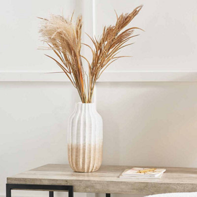 Pacific Lifestyle Amalia Natural And White Stoneware Textured Vase - image 1