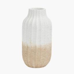 Pacific Lifestyle Amalia Natural And White Stoneware Textured Vase - thumbnail 2