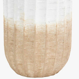 Pacific Lifestyle Amalia Natural And White Stoneware Textured Vase - thumbnail 4