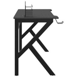 Berkfield Massive Gaming Desk With K Shape Legs Black 110X60X75 Cm - thumbnail 6