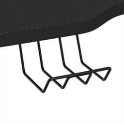 Berkfield Massive Gaming Desk With K Shape Legs Black 110X60X75 Cm - thumbnail 7