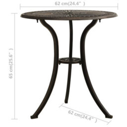 Vidaxl Garden Table Bronze 62X62X65 Cm Cast Aluminium - thumbnail 6