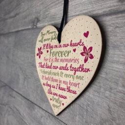 Red Ocean Wooden Heart Keepsake Memorial Plaques For Mum Dad Nan Grandad Friend Gifts - thumbnail 7
