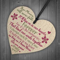 Red Ocean Wooden Heart Keepsake Memorial Plaques For Mum Dad Nan Grandad Friend Gifts - thumbnail 6