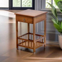 BMBO 2 Tier Wooden Side Table With Drawer - thumbnail 4