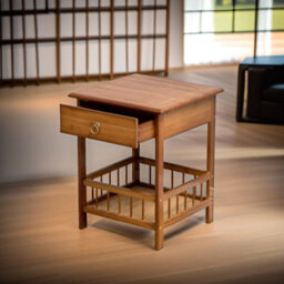 BMBO 2 Tier Wooden Side Table With Drawer - thumbnail 2