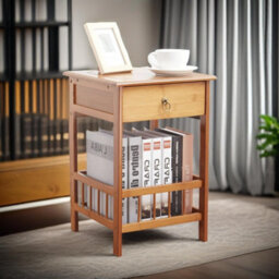 BMBO 2 Tier Wooden Side Table With Drawer - thumbnail 6