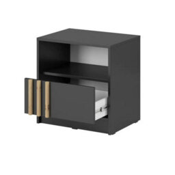 Arte Nelly Bedside Table 51Cm Graphite - Sleek Modern Bedside Table With Open Compartment For Contemporary Bedrooms - thumbnail 3