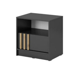 Arte Nelly Bedside Table 51Cm Graphite - Sleek Modern Bedside Table With Open Compartment For Contemporary Bedrooms - thumbnail 2