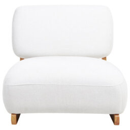 Beliani  Armchair Kokkola Fabric White - thumbnail 4