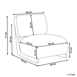 Beliani  Armchair Kokkola Fabric White - thumbnail 3