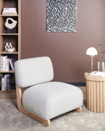Beliani  Armchair Kokkola Fabric White - thumbnail 2
