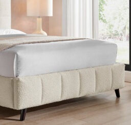 Save On Goods UK 5Ft King Size Ivory White,tall Headend Headboard Soft Fabric Boucle Upholstered Bed Frame - thumbnail 4