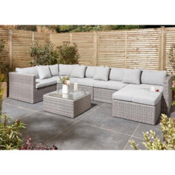 Cheshire 8 Seater Multifunction Flat Wicker Weave Garden Sofa Set - thumbnail 2