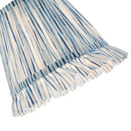 Happy Homewares Vintage Blue And White Faux Silk Plated Lamp Shade With Bottom Fringe - thumbnail 3