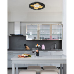Luminosa Lighting Luminosa Obscura Semi Flush Ceiling Light Matt Black Led 4000K - thumbnail 2