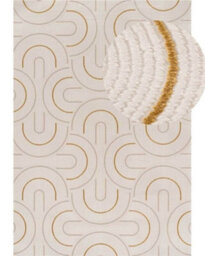 The Rugs Carmel Cream/gold Geometric Area Rug And Runner Non Shedding, Stain Resistant, Soft - thumbnail 2