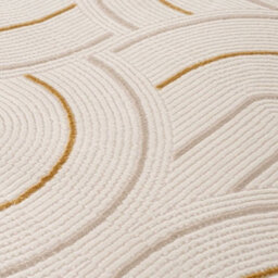 The Rugs Carmel Cream/gold Geometric Area Rug And Runner Non Shedding, Stain Resistant, Soft - thumbnail 4