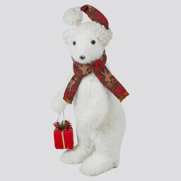 Urbn-Living Urbnliving 38Cm Large Festive Christmas Standing Bear Plush Decoration Ornament Xmas Decor -  White - thumbnail 5