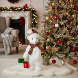 Urbn-Living Urbnliving 38Cm Large Festive Christmas Standing Bear Plush Decoration Ornament Xmas Decor -  White - thumbnail 3