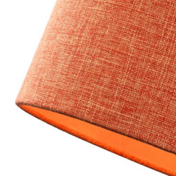 Happy Homewares Contemporary And Sleek Orange Natural Linen Fabric Drum Lamp Shade 60W Max - thumbnail 5