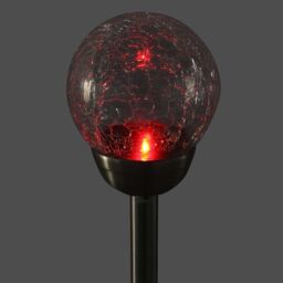 Blooma Silver Stainless Steel Effect Crackled Ball Solar-Powered Integrated Led Outdoor Stake Light - thumbnail 5