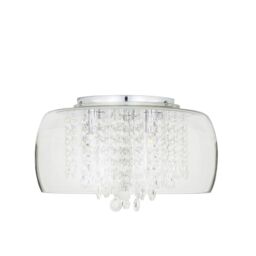 Inlight Roma Beaded Glass & Steel Transparent Chrome Effect Led Ceiling Light - thumbnail 6