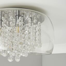 Inlight Roma Beaded Glass & Steel Transparent Chrome Effect Led Ceiling Light - thumbnail 3
