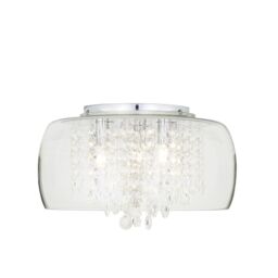 Inlight Roma Beaded Glass & Steel Transparent Chrome Effect Led Ceiling Light - thumbnail 5