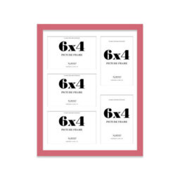 14X11 Inch 5 Opening Photo Collage Frame, Display Five 6X4 Inch Photos, Multi Aperture Family Picture Frame, Pink - thumbnail 2