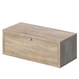 Affine 1100mm Double Countertop Bathroom Vanity Unit Textured Basin Sink Wall Hung Oak - thumbnail 4
