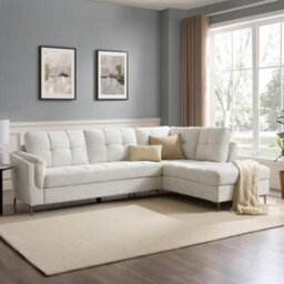 Home Detail Rose Right-Hand Facing Corner Sofa, Cream Linen - thumbnail 1
