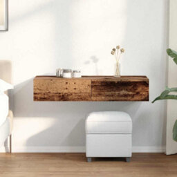 Berkfield Wall Shelf With Drawers Old Wood 100X36X19 Cm Engineered Wood - thumbnail 3