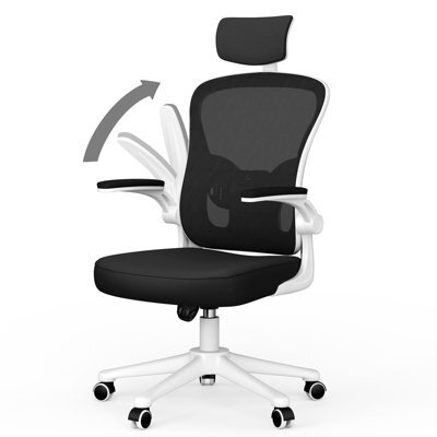 Onemill Ergonomic Mesh Desk Chair, High Back Computer Chair- Adjustable Headrest With Flip-Up Arms, Lumbar Support, Black&white - image 1