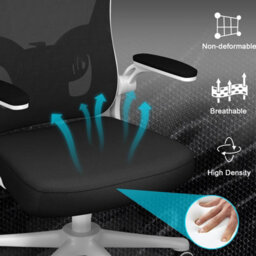 Onemill Ergonomic Mesh Desk Chair, High Back Computer Chair- Adjustable Headrest With Flip-Up Arms, Lumbar Support, Black&white - thumbnail 2