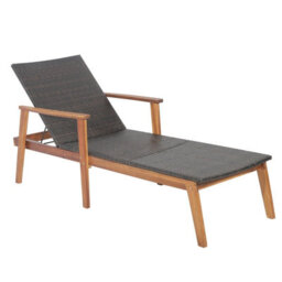 Costway Patio Chaise Lounge Chair Outdoor Rattan Recliner W/ 4-Level Adjustable Backrest - thumbnail 2