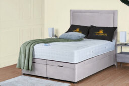UKBEDFURNITURE Hanna Plush Silver End Opening Divan Ottoman Bed With 54 Inch Headboard - thumbnail 1