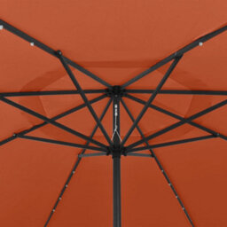 Berkfield Outdoor Parasol With Led Lights And Metal Pole 400 Cm Terracotta - thumbnail 4