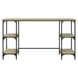 Berkfield Desk Sonoma Oak 140X50X75 Cm Metal And Engineered Wood - thumbnail 5