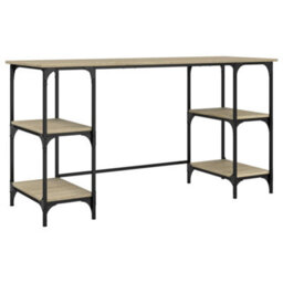 Berkfield Desk Sonoma Oak 140X50X75 Cm Metal And Engineered Wood - thumbnail 2