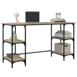 Berkfield Desk Sonoma Oak 140X50X75 Cm Metal And Engineered Wood - thumbnail 4