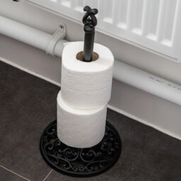 Woodside Cast Iron Free Standing Bathroom Toilet Paper/loo Roll Holder Stand - thumbnail 3