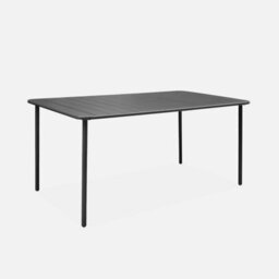 Sweeek - 6-Seater Metal Garden Table With 2 Armchairs And 4 Chairs Anthracite 160X90X72.5 Cm - Amelia - thumbnail 3